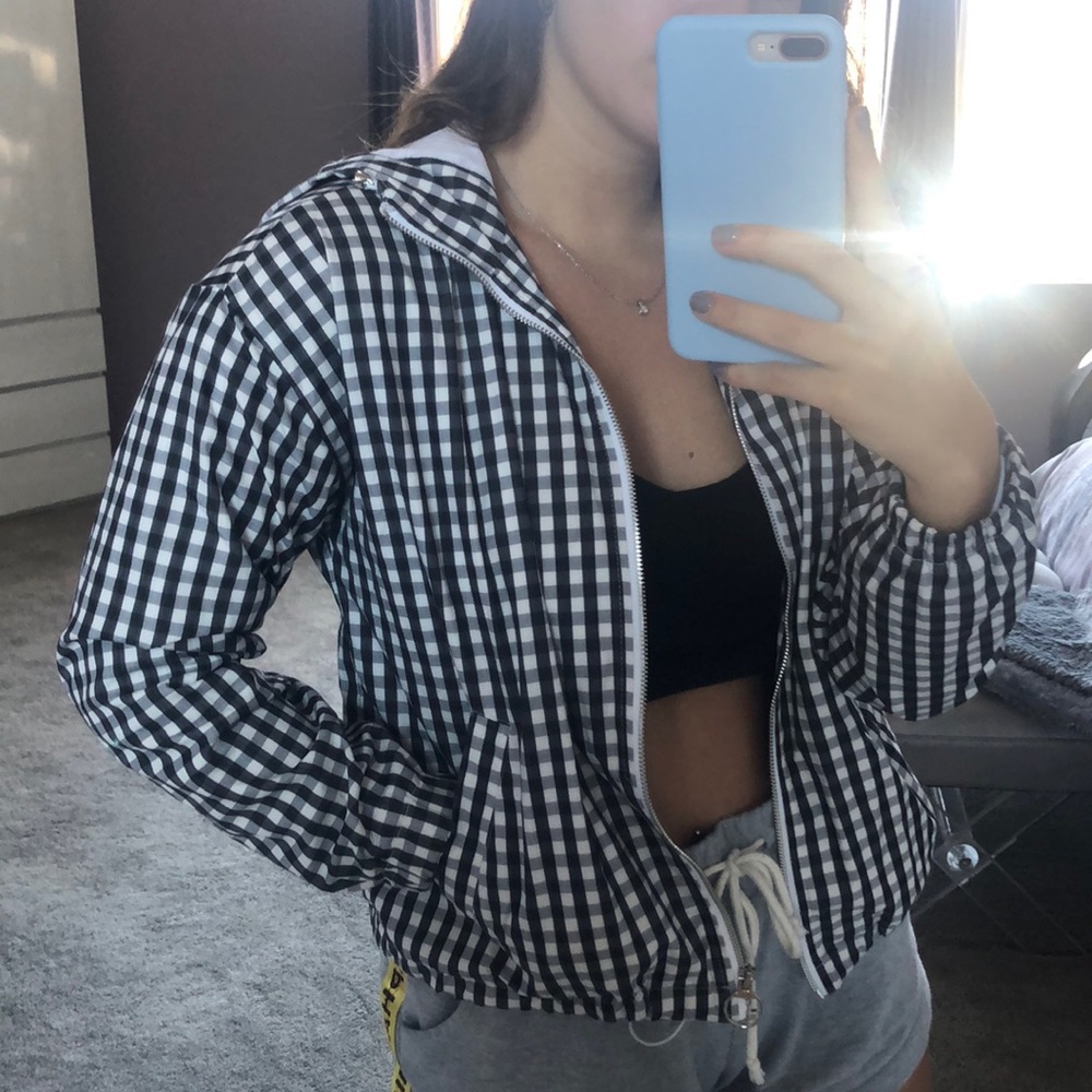 Gingham windbreaker